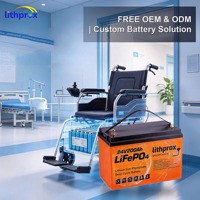 Nouvelle technologie LiFePO4, batterie d'aide à la mobilité 24V200AH, haute efficacité, protection contre les surcharges, pour fauteuil roulant, CE RoHS IP67