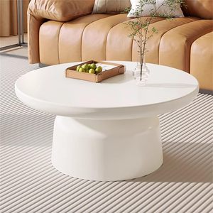 Ajunion kem phong cách Bàn cà phê phòng khách đồ nội thất cuối bảng tròn bằng gỗ trắng Bàn cà phê với Chunky trọng lượng-mang chân - Product Image 1