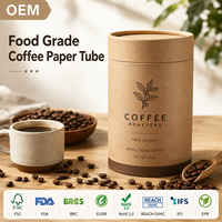 Tube en papier kraft écologique personnalisé pour torréfacteur de café, emballage 360°, couleur Pantone, OEM, boîte cylindrique hermétique pour grains entiers, gelée, sucre