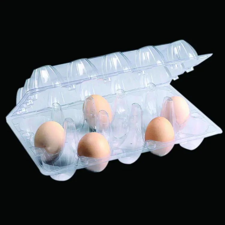 صندوق لوجبات الطعام الطازجة مع ملصقات شفافة بفتحات بيض للعملاء