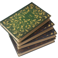 Agenda A5 en papier kraft vintage à motif floral carnet de notes planificateur de 365 jours avec dorure dorée Journal vierge ligné au collège