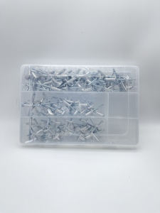 Remaches de impacto de extremo abierto DIN7337 con cabeza abombada zincada, remaches ciegos de aluminio y acero 3.2/4.0/4.8 para <span class=keywords><strong>remachadora</strong></span> - Product Image 4