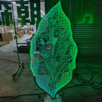 Lámpara LED Acrílica con Forma de Hoja Senzhao, Luz Decorativa RGB para Interiores y Exteriores