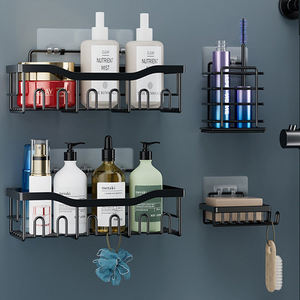 Support mural auto-adhésif pour toilettes, panier de douche, organiseur de savon, lot de 5 organiseurs de salle de bain pour hommes, organiseur de rouleaux de papier toilette - Product Image 4