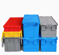 Caisse en plastique empilable de grande taille personnalisable, caisses de déménagement empilables pour la logistique et caisse en plastique de stockage verrouillable