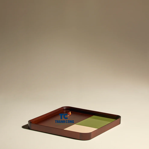 Plateau de service en bois laqué fait à la main de haute qualité nouveaux plateaux de service de couleur pour la vaisselle de restaurant alimentaire du Vietnam - Product Image 4