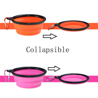 Bol Pliable et Extensible de 350 ml en Silicone pour Voyage, Gamelle Portable pour Chien, Chat et Animaux de Compagnie