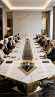 Tables de conférence ovales sur mesure haut de gamme, extra larges, extra longues, 20 à 30 places, design en marbre, mobilier de bureau de luxe