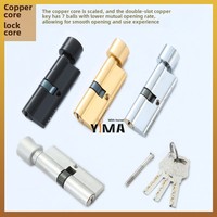 Universel 70MM simple ouverture porte en bois serrure cylindre noir cuivre clé antivol bouton serrure cylindre matériel en gros pour