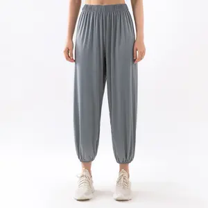 Summer New Ice Silk Breathable Loose Yoga Pants Women Casual Wide Leg Active Wear Relaxed Fit Trousers