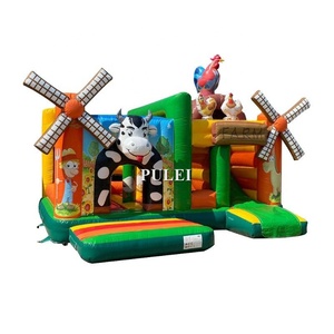 Công viên giải trí Inflatable nhỏ nảy lâu đài với trượt ngoài trời trang trại Inflatable không khí nhảy <span class=keywords><strong>Trampoline</strong></span> Bouncer trượt Combo - Product Image 5