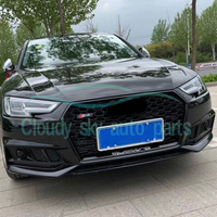 Grille avant nid d'abeille noire pour Audi A4 S4 RS4 (modèles 2017-2019)