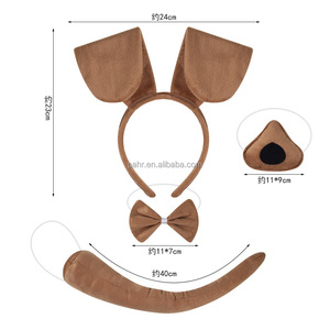 Disfraz de Dálmata para Halloween, Accesorios de Disfraz, Orejas de Perro, Diadema, Nariz, Lazo y Cola, 4 Piezas - Product Image 4