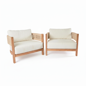 Cadre en bois massif en aluminium avec coussin moelleux, housse amovible lavable en machine, canapé de jardin, résistant aux intempéries - Product Image 1