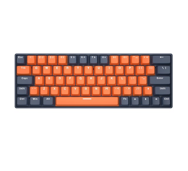 New 61 Key Split Mechanical Gaming Keyboard 26 Key Anti-Ghosting USB Wired Connection LED RGB Backlit Plastic Competitive Play