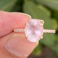 Bague en argent sterling 925 au design classique, avec quartz rose, bague de fiançailles, bague de promesse, cadeau pour elle