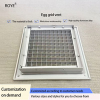 Grille de ventilation moderne en alliage d'aluminium à une ou deux couches, type œuf, pour climatiseur central, avec direction du vent réglable