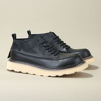 Bottes pour hommes en cuir de vachette de qualité supérieure, style workwear, décontractées et tendance, augmentant la taille, antidérapantes, résistantes à l'usure, à semelle épaisse