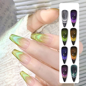 AILANUO Série de vernis à ongles gel œil de chat double lumière diamant cubique 6 couleurs OEM 15 ml vernis gel œil de chat fournitures de salon - Product Image 2