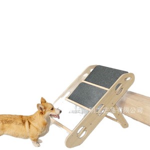 <b>Wooden</b> Cat Climbing <b>Ladder</b> Foldable Indoor Pet Furniture 56.5x38.5x44.5cm Collapsible For Home Use Near Bed - Product Image 3