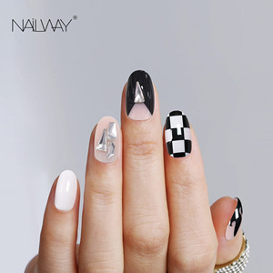 Nailway, <span class=keywords><strong>faux</strong></span> <span class=keywords><strong>ongles</strong></span> en diamant ovales haut de gamme, réutilisables, ensembles de <span class=keywords><strong>faux</strong></span> <span class=keywords><strong>ongles</strong></span>, vente en gros, 30 pièces, <span class=keywords><strong>ongles</strong></span> en gel souple à presser, design pour les doigts - Product Image 2
