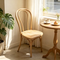 Chaise Thonet empilable en polypropylène, chaise de bistrot française vintage en bois courbé pour café, mariage, banquet
