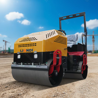 Rouleau compresseur routier à double tambour de 3 tonnes à roues en acier, à commande hydraulique, facile à utiliser, pour asphalte