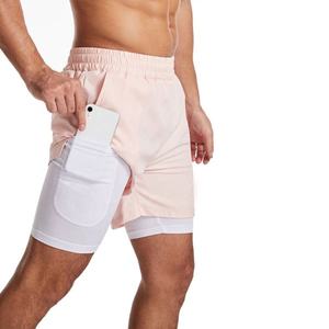 JL0630A <span class=keywords><strong>pantaloncini</strong></span> sportivi da <span class=keywords><strong>uomo</strong></span> in tinta unita 2 in 1 da corsa a doppio strato <span class=keywords><strong>pantaloncini</strong></span> <span class=keywords><strong>rosa</strong></span> attivi da <span class=keywords><strong>uomo</strong></span> con fodera interna - Product Image 5