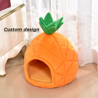 Lit pour chat portable en peluche de velours de conception personnalisée en forme d'ananas