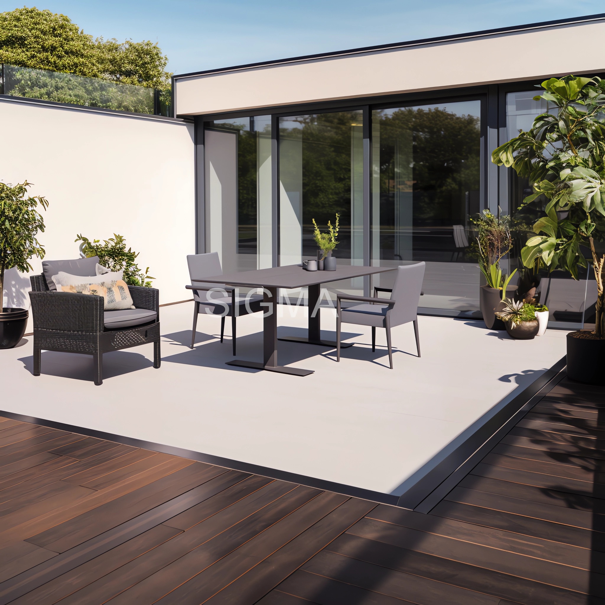 Modern Coffee Table Outdoor Aluminum Square Coffee Table Patio Restaurant Table