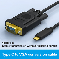 Cable Adaptador USB 3.1 Tipo C Macho a VGA Macho de 1.8 m (6 pies) con Trenzado para MacBook, ChromeBook, Galaxy S8/S8 Plus, Cable USB C a VGA
