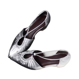 รองเท้าส้นแบนหัวแหลมสง่างามรองเท้าผู้หญิงหนังแท้ T-STRAP SLIP-ON ระบายอากาศฤดูร้อน - Product Image 5