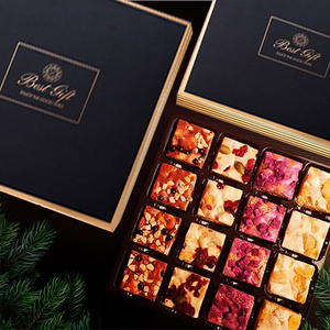 Revêtement Uv 2 Pièces Avec Diviseur/Noir Meilleure Vente Pas Cher Boîte De Cadburys Recycler Papier Cadeau <span class=keywords><strong>Chocolat</strong></span> boîtes - Product Image 6