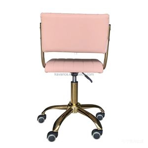 Taburete de Salón Giratorio Portátil y Duradero de Cuero Sintético Ecológico, Moderno, con Altura Ajustable y Ruedas para Spa, Manicura y Tienda - Product Image 5