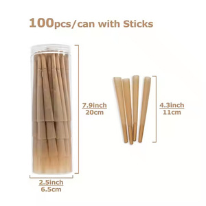 Papiers à rouler naturels bruns pré-roulés 1 1/4 avec logo personnalisé, cônes <span class=keywords><strong>Rizlas</strong></span>, rouleaux, enveloppes avec embouts, 100 pièces par boîte - Product Image 3