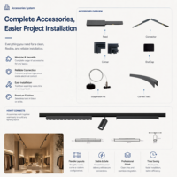 Système d'éclairage LED magnétique modulaire sur rail linéaire réglable pour plafond, compatible HomeKit, idéal pour les bureaux