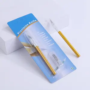 Pegangan Logam Pisau Kerajinan dengan 5 Pisau Bedah Pemotong Ukiran Alat Logam untuk Model Karya Seni Kayu Karton Vinil Wallpaper
