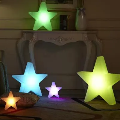 Wholesale or customization hot sale colorful remote rechargeable star led night light for home or festival celebration