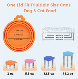 3-in-1 Silicone Pet Can Lid Reusable Airtight Food Storage Sealing Cover for <b>Cat</b> Dog Food Cans - Product Image 3