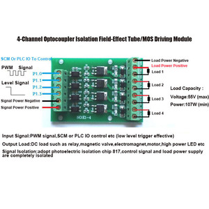 Optocoupler Isolation Relay Module 4 Channel FET Field-Effect Tube Module NMOS FR1205 5-24V Solenoid Driver - Product Image 2
