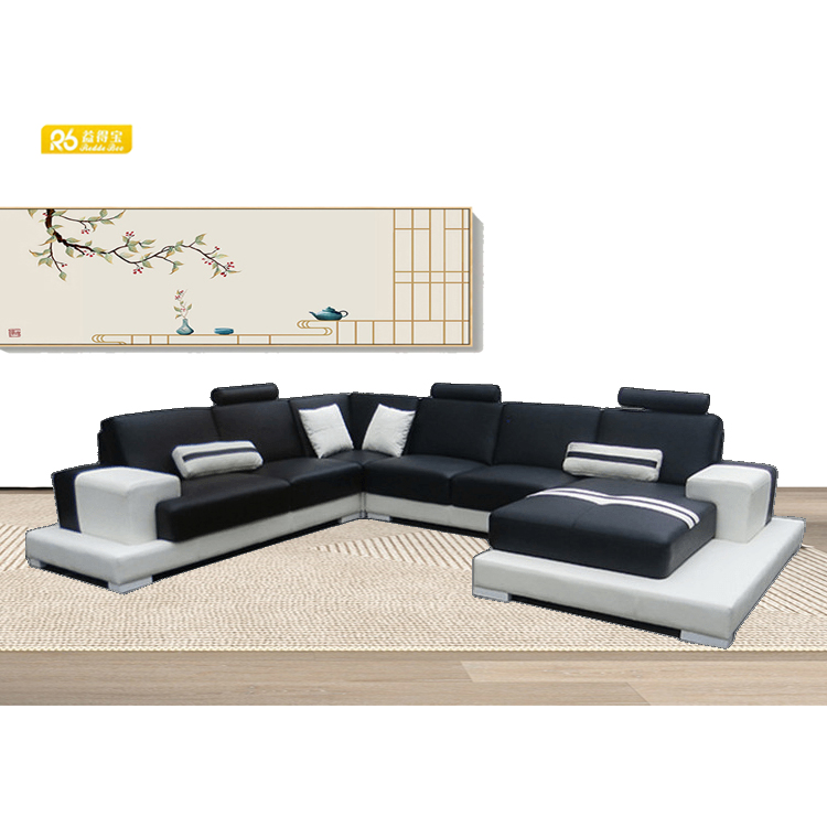 Smart Home Möbel Italienisches Design Sofa Set Design Luxus Sofa Wohnzimmer Moderne runde Couch Leder Stoff Big U-Form Sofas