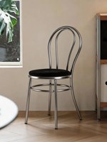 Chaise de salle à manger de style Bauhaus, minimaliste italienne de luxe, revêtement en velours, design en fer forgé du milieu du siècle, pour usage domestique