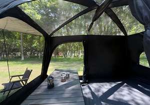 Carpa Familiar Impermeable Negra para Acampar, Carpa <span class=keywords><strong>de</strong></span> Cabina 2 en 1 para 6-8 Personas con <span class=keywords><strong>Toldo</strong></span> y Mosquitera para Acampar en Todo Tipo <span class=keywords><strong>de</strong></span> Clima - Product Image 4