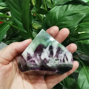 Wholesale Natural Crystal Stone Feather Fluorite Follows The Shape For Gift And Decoration