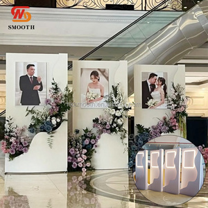 Smooth <b>Wedding</b> Decoration Event Decor 8ft Tall PVC Acrylic <b>Wedding</b> Photo Wall Welcome Sign Backdrop With Light Flowers <b>Box</b> - Product Image 2