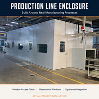 Salle insonorisée modulaire industrielle en aluminium et polycarbonate pour équipements de pompage et de génération