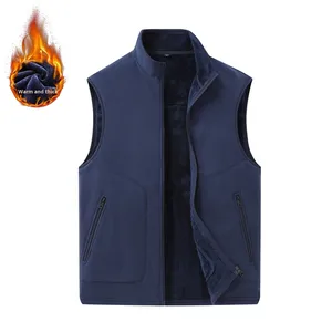 Gilet d'hiver pour <span class=keywords><strong>homme</strong></span>, chaud, décontracté, col montant, polaire <span class=keywords><strong>sans</strong></span> manches, polaire double face, fermeture éclair, <span class=keywords><strong>veste</strong></span> transfrontalière - Product Image 6