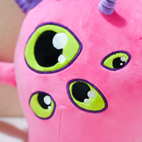 Créateur de peluches, prototype de peluche personnalisé, monstre rose en peluche pour cadeaux, kawaii, gros yeux, animaux en peluche, objets de collection