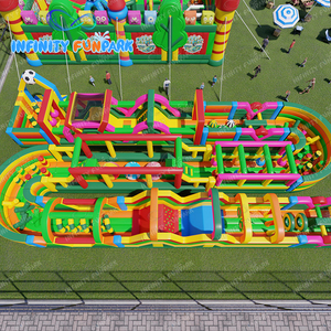 Nhà sản xuất công viên bơm hơi chủ đề bóng đá một cửa, khu vui chơi giải trí Big Bounce khổng lồ ngoài trời cho sự kiện - Product Image 4