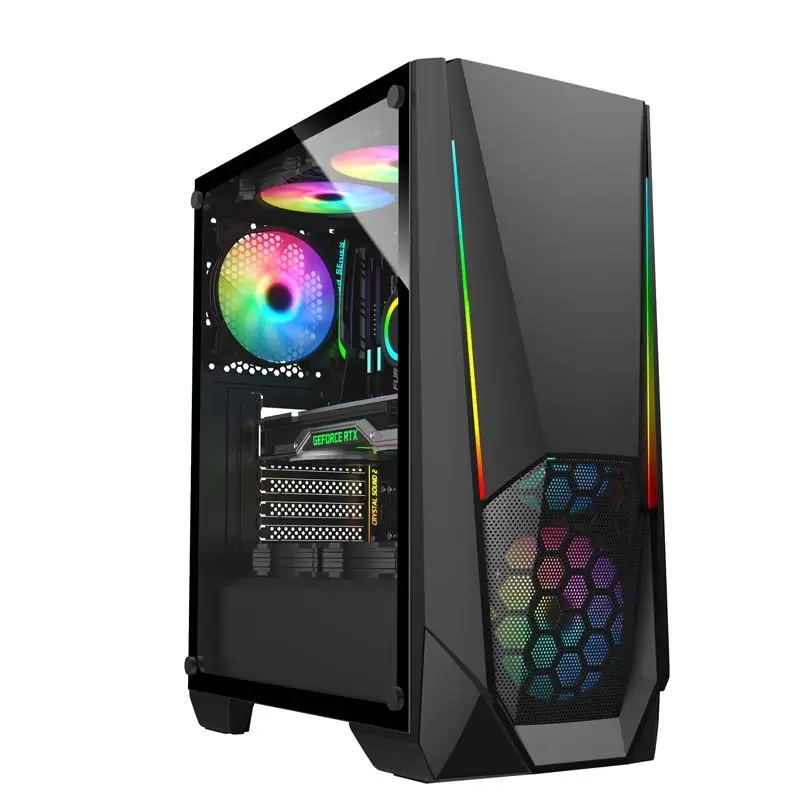 High quality RGB Gaming Computer Case ATX Case PC with mesh panel